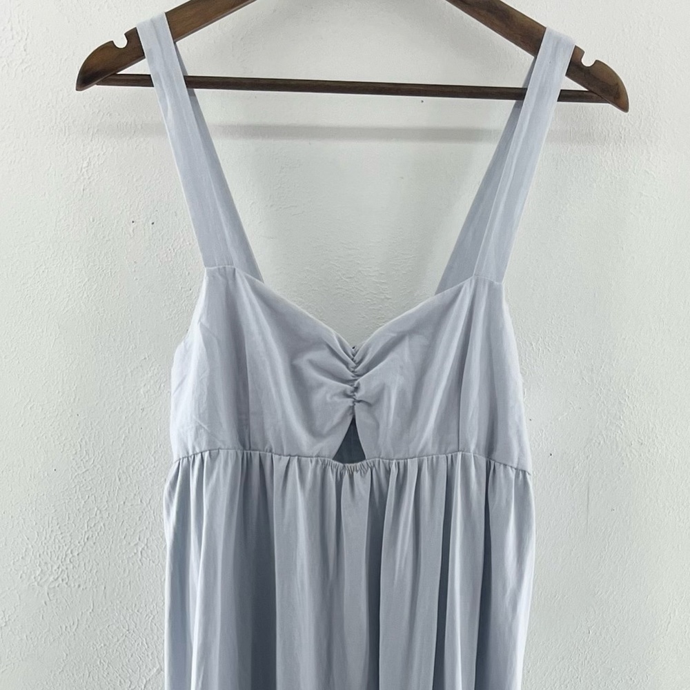 NWT Light Blue Zara Keyhole Gathered Flattering Front Women’s Large - Picture 3 of 9
